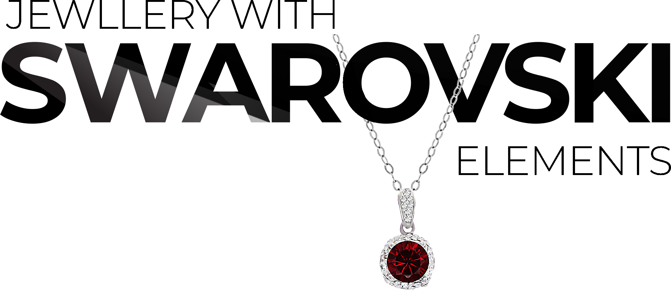 Ruby-colored gemstone pendant on a silver chain